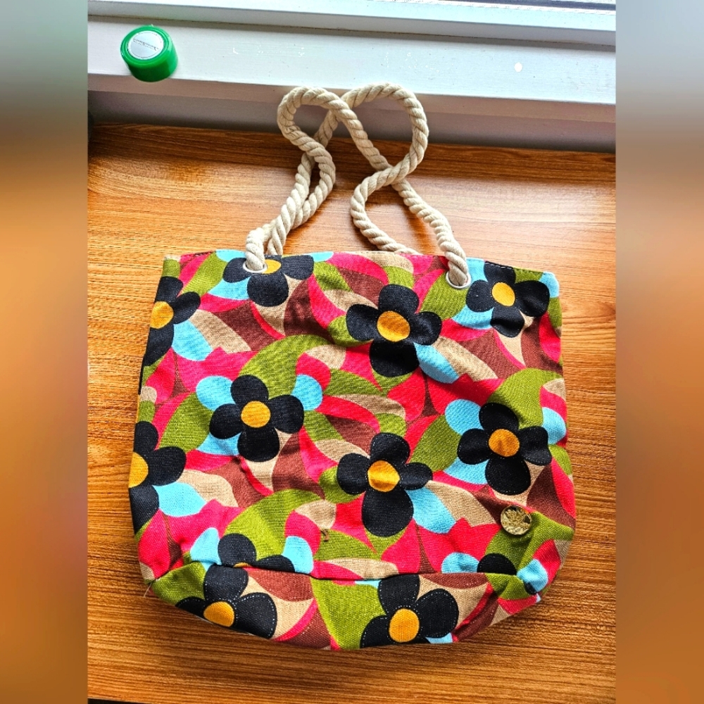 Island Butterfly floral Beach Tote Bag